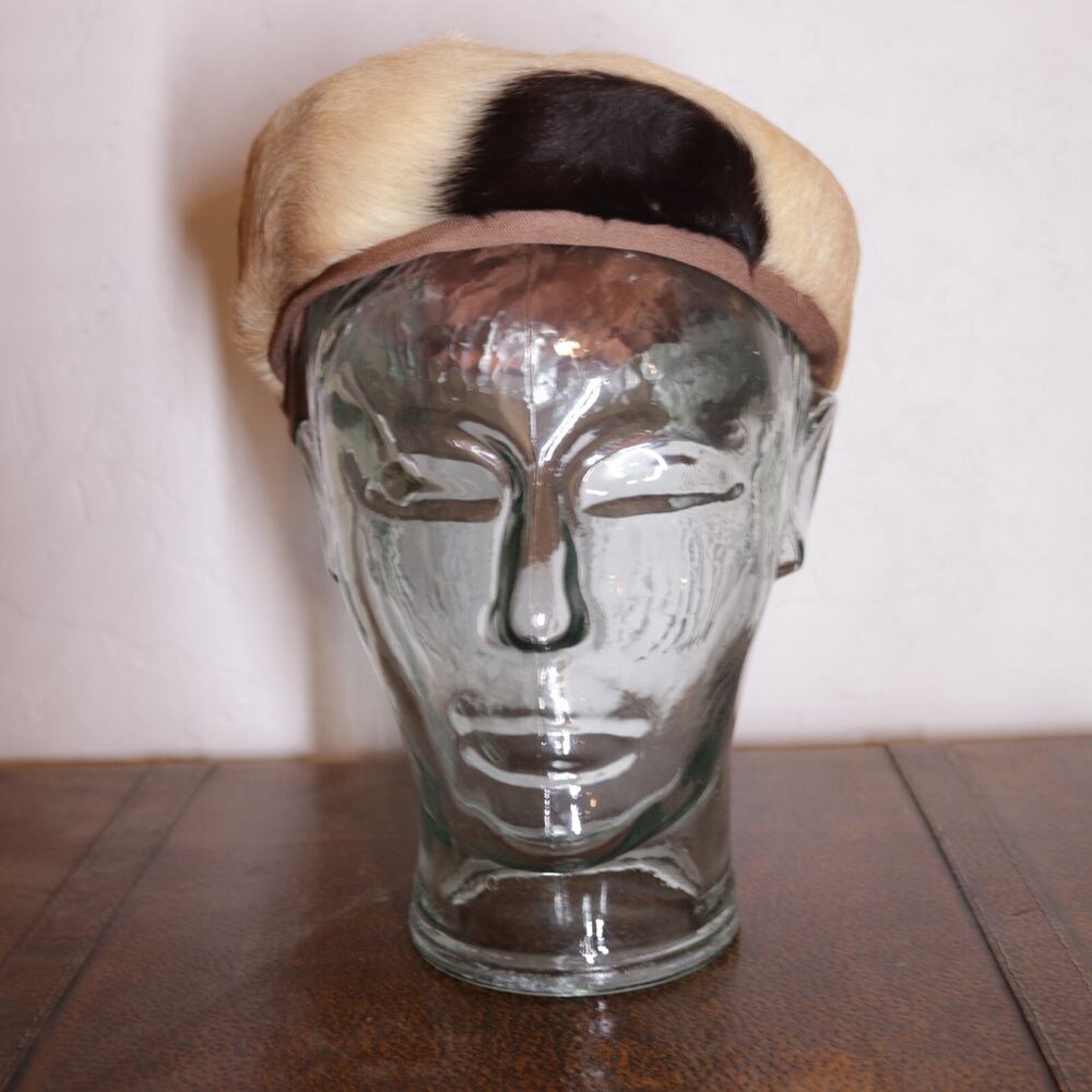 VTG Patrice Badger Beret Hat Cap M Chapeau Satin Lined Comb